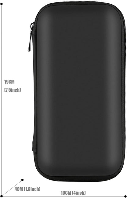Travel Essential Electronics Organizer Pouch Charger Case, Shockproof Dual Zipper Power Bank Cables Tech Accessories Purse, Men & Women Travel Must Have Storage Bag, 6.5X3.2X1 Inch Black